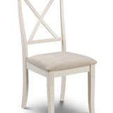 Davenport Extend. Dining Tab. Oak & Davenport Chair Rubberwood Ivory Finish with Faux Suede