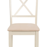 Davenport Extend. Dining Tab. Oak & Davenport Chair Rubberwood Ivory Finish with Faux Suede