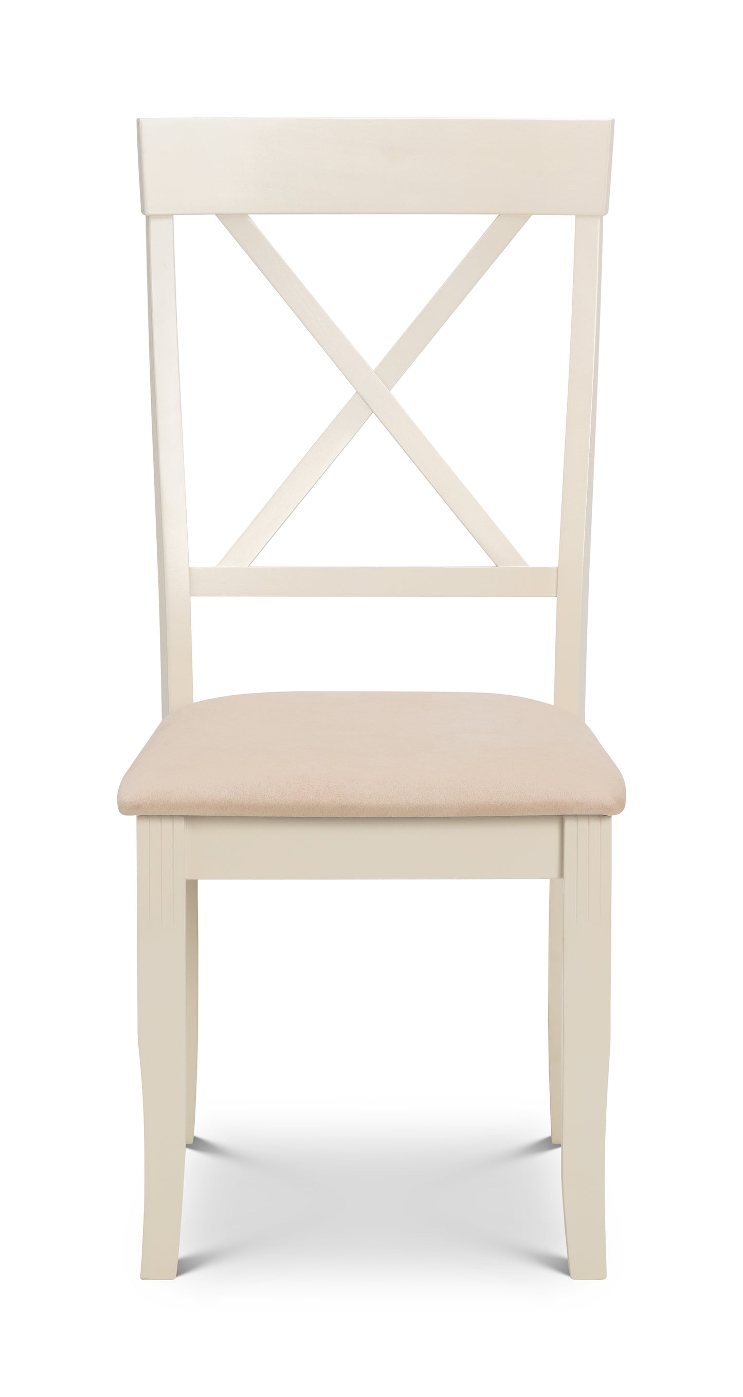 Davenport Dining Chair Rubberwood Ivory Finish with Faux Suede(2 Chairs)