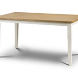 Davenport Extending Dining Table Oak Top Solid Rubberwood Ivory Finish