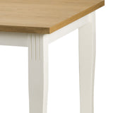 Davenport Extending Dining Table Oak Top Solid Rubberwood Ivory Finish