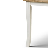 Davenport Extending Dining Table Oak Top Solid Rubberwood Ivory Finish