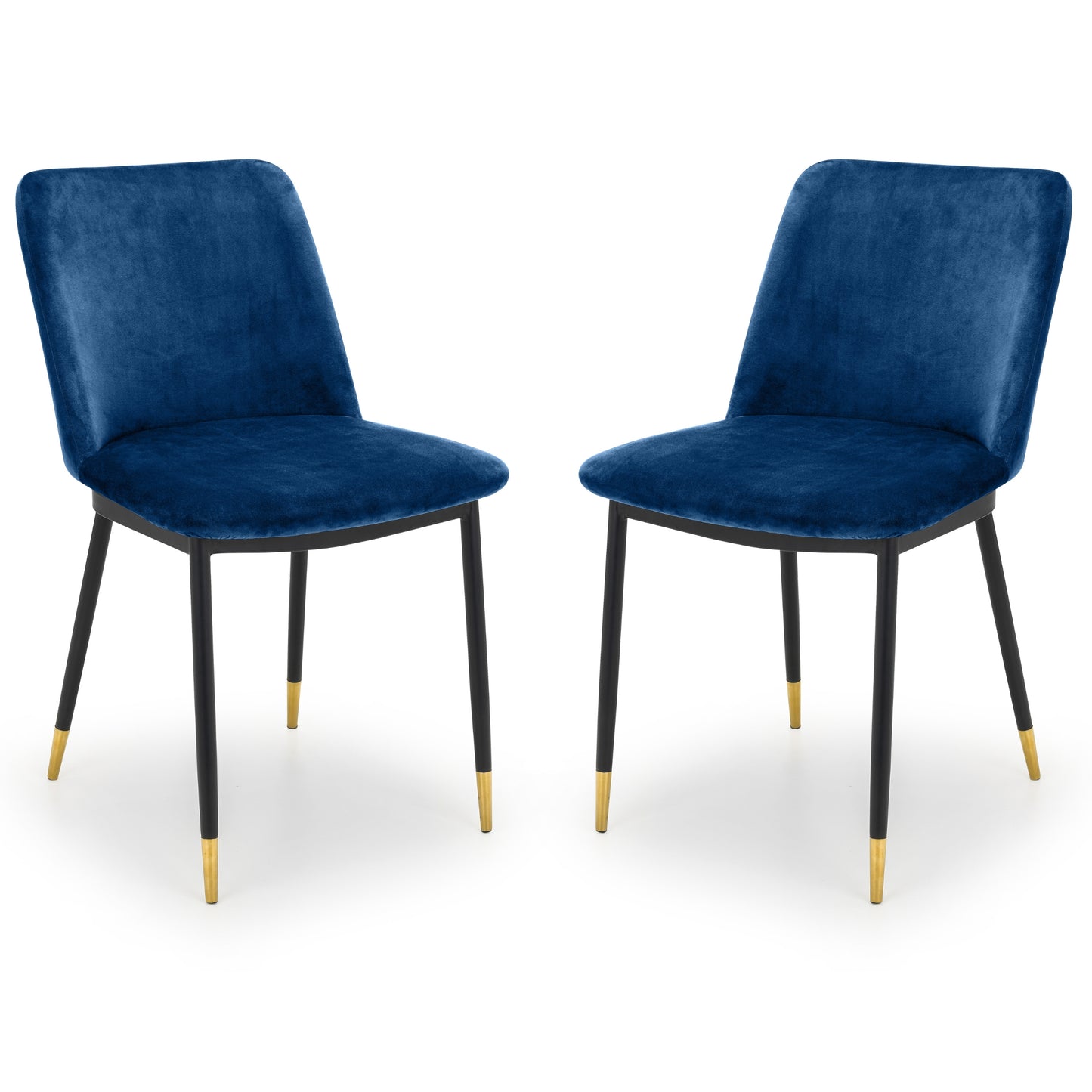 Delaunay Dining Chair Blue Fabric Black Legs(2 Chairs)