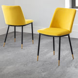 Delaunay Dining Chair Mustard Fabric Black Legs(2 Chairs)