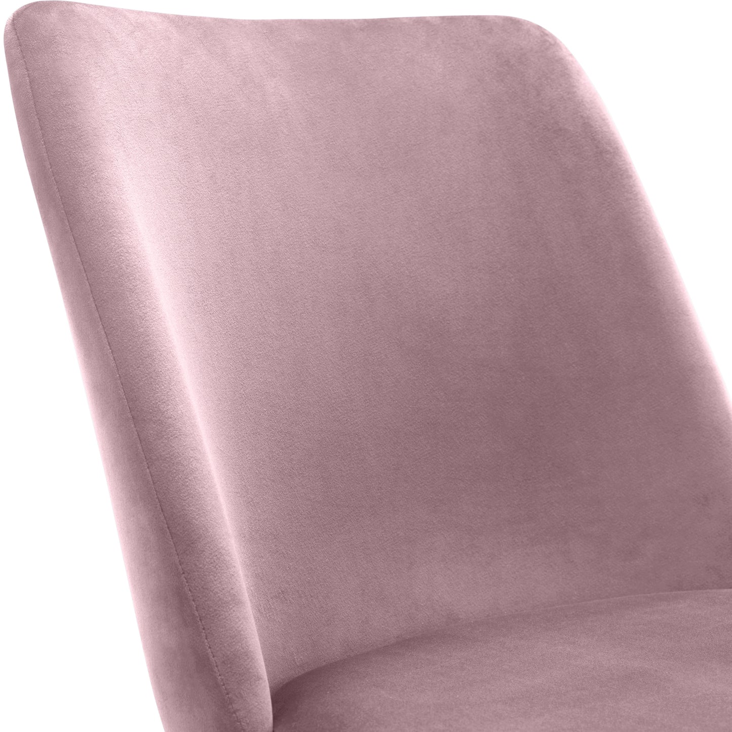 Montero Round Table Golden Legs Glass Top & Delaunay Dining Chair(4 Nos) Dusky Pink Fabric Black Legs