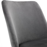 Montero Round Table Golden Legs Glass Top & Delaunay Dining Chair Grey Fabric Black Legs