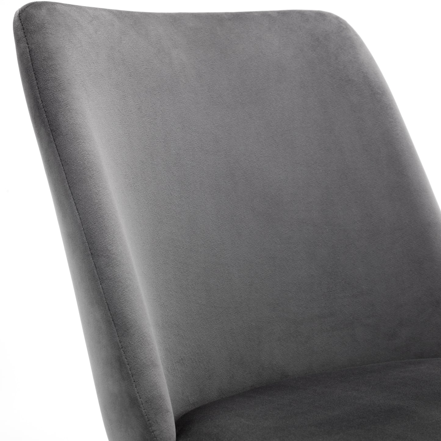 Montero Round Table Golden Legs Glass Top & Delaunay Dining Chair(4 Nos) Grey Fabric Black Legs