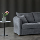 Rubin Corner Sofa with Soft Textured Boucle Fabric in Charcoal Colour