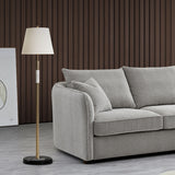 Rubin Corner Sofa with Soft Textured Boucle Fabric in Pebble Colour