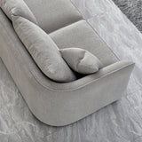 Rubin Corner Sofa with Soft Textured Boucle Fabric in Pebble Colour