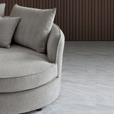 Rubin Corner Sofa with Soft Textured Boucle Fabric in Pebble Colour