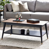 Findlay Coffee Table with Shelf - Walnut & Black