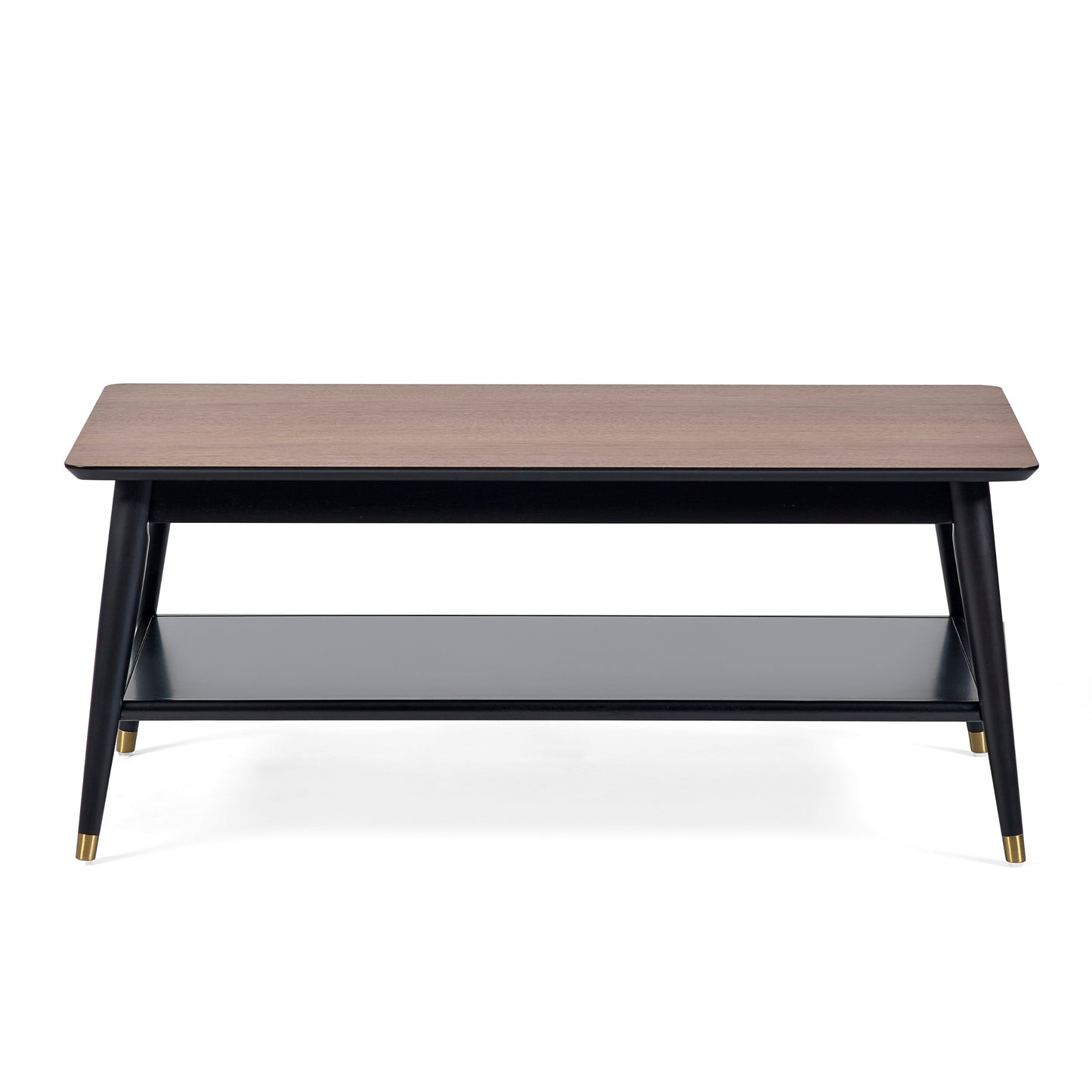 Findlay Coffee Table with Shelf - Walnut & Black