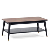 Findlay Coffee Table with Shelf - Walnut & Black