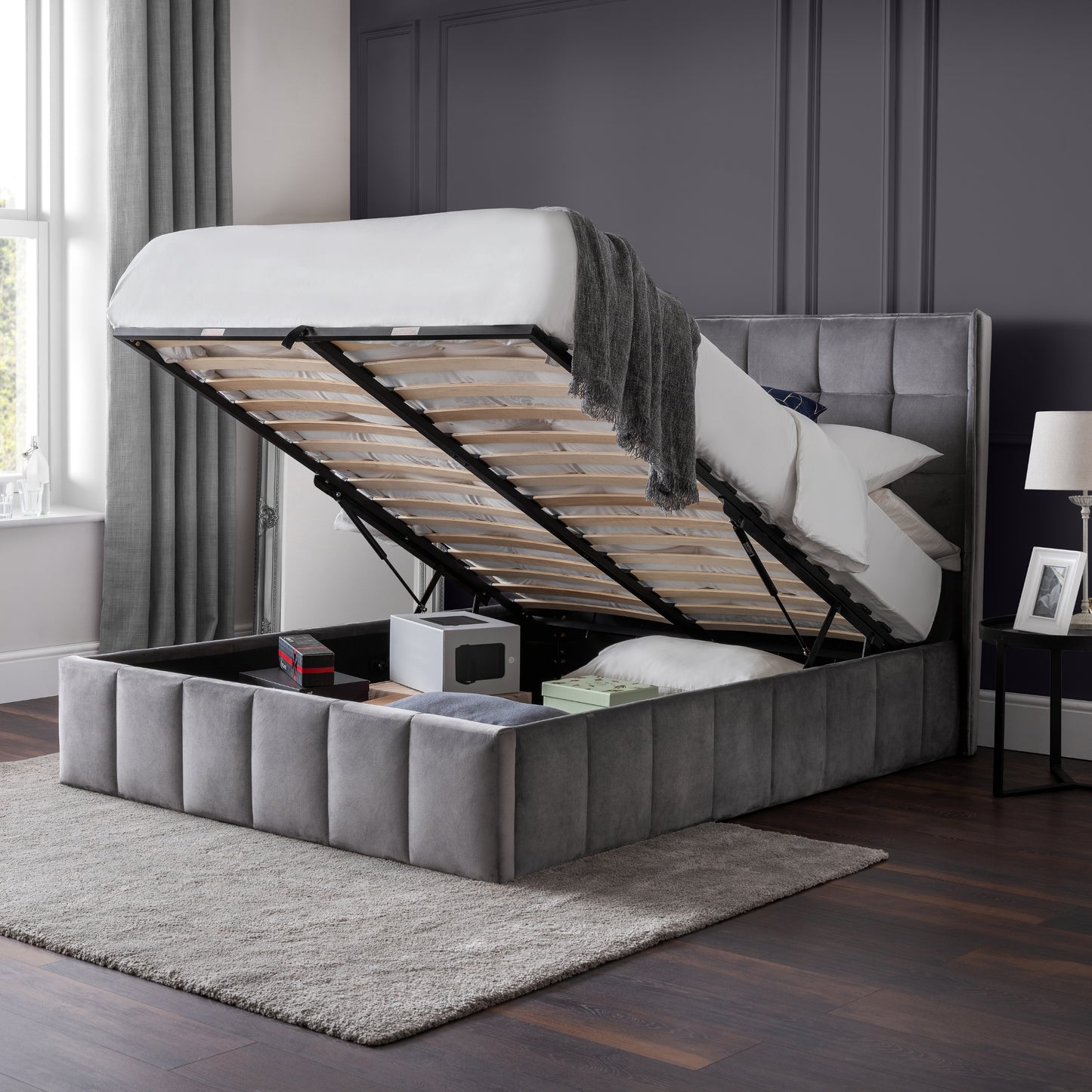Gatsby Ottoman Bed - Light Grey