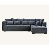 Gramercy Corner Sofa with Soft Textured Boucle Fabric in Grey Colour