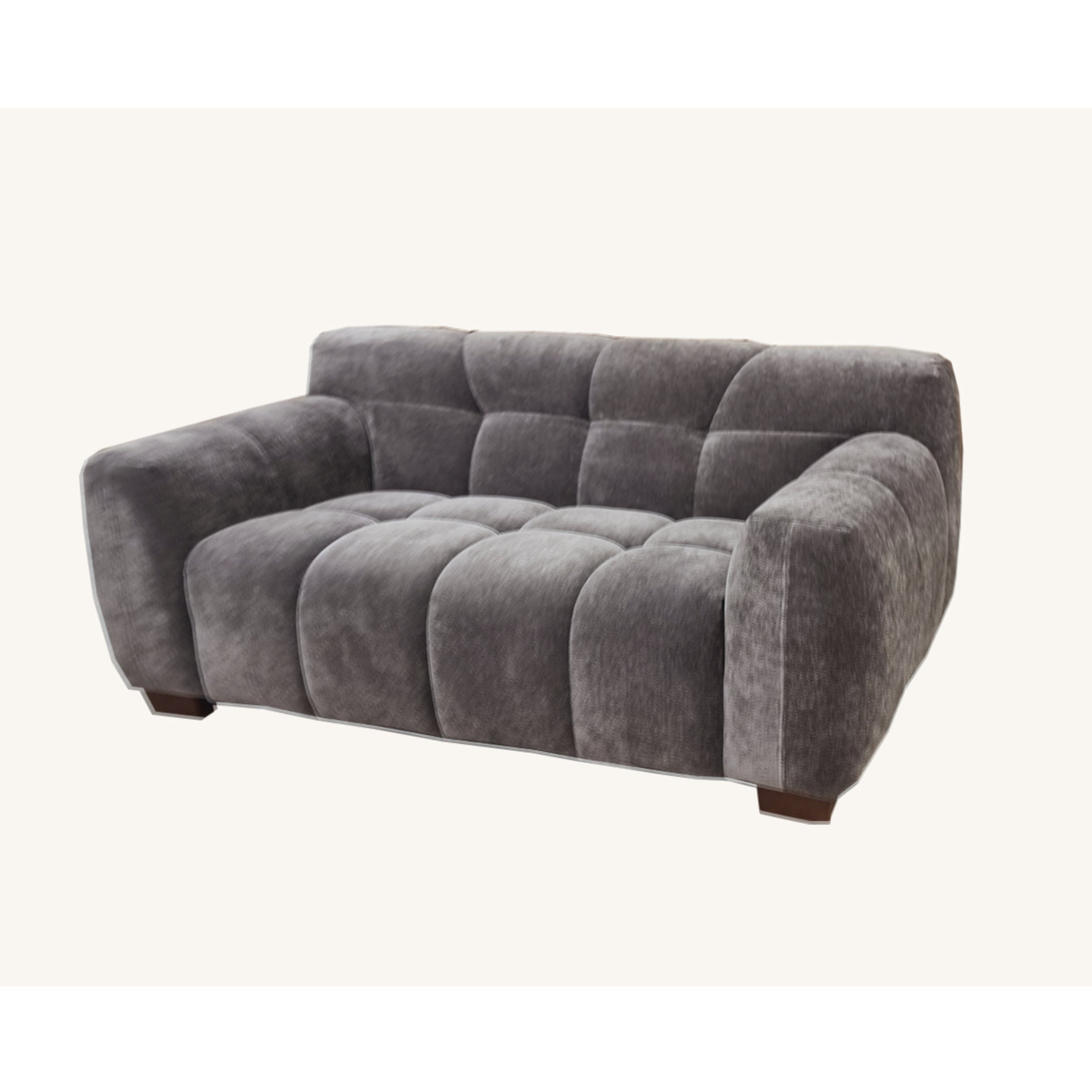 Harlem Sofa soft textured boucle fabric in Chocolate colour.