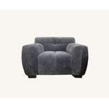Harlem Sofa soft textured boucle fabric in steel colour.