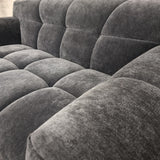Harlem Sofa soft textured boucle fabric in steel colour.