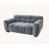 Harlem Sofa soft textured boucle fabric in steel colour.