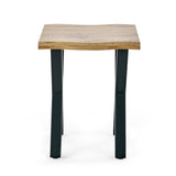 Harvey Lamp Table Oak Top & Matt Black Steel Legs