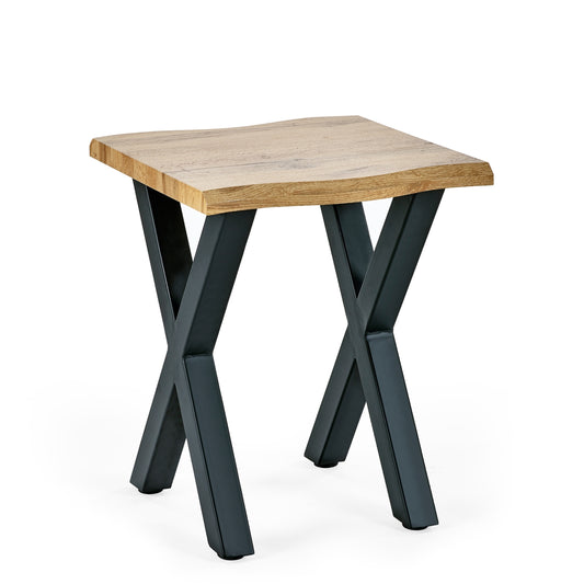 Harvey Lamp Table Oak Top & Matt Black Steel Legs