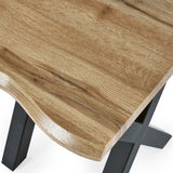 Harvey Lamp Table Oak Top & Matt Black Steel Legs