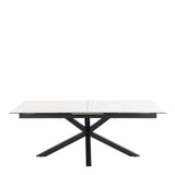 Heaven Extend. Dining Table Ceramic & Ines Dining chair in Olive Green (8 Chairs)