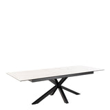 Heaven Extend. Dining Table Ceramic & Ines Dining chair in Olive Green (8 Chairs)