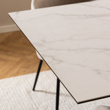 Heaven Extend. Dining Table Ceramic & Ines Dining chair in Olive Green (8 Chairs)