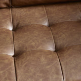 Henley 3 Seater Sofa With Bolster - Brown Tan Faux Leather