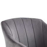 Hobart Scalloped Dining Chairs Grey Velvet with Matte Black Legs(2 Chairs)