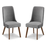 Huxley Round Walnut Veneer Table & Huxley Dusk Grey Chenille Dining Chair(4 Chairs)