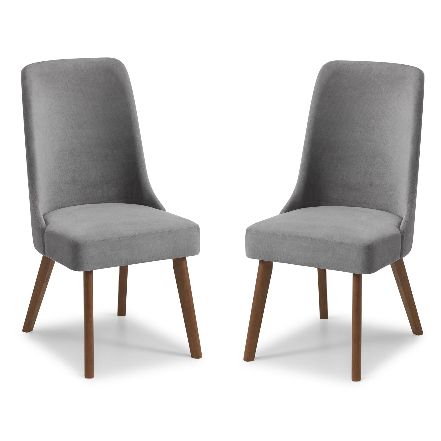 Huxley Round Walnut Veneer Table + Huxley Dusk Grey Chenille Dining Chair(4 Chairs)