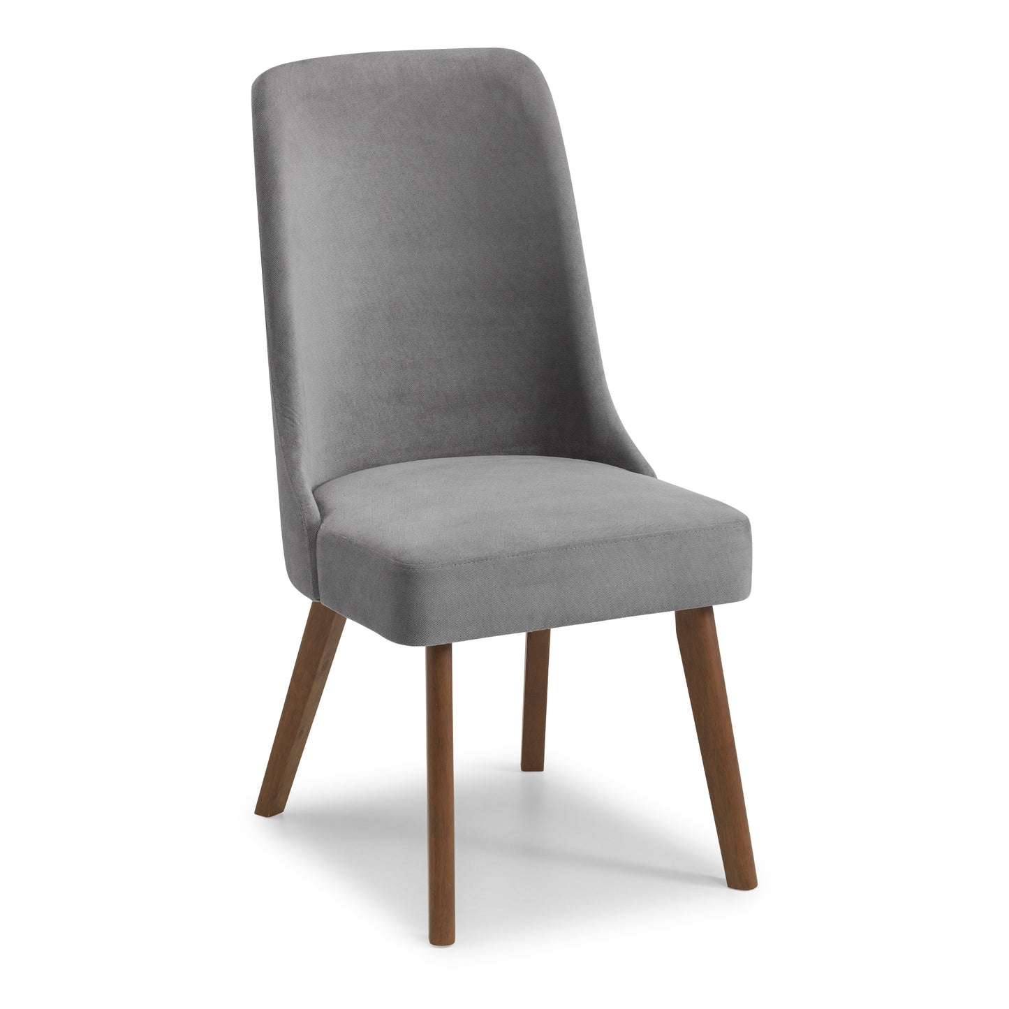 Huxley Round Walnut Veneer Table + Huxley Dusk Grey Chenille Dining Chair(4 Chairs)