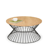 Jersey Round Wire Coffee Table - Oak