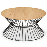 Jersey Round Wire Coffee Table - Oak