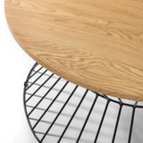 Jersey Round Wire Coffee Table - Oak