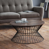 Jersey Round Wire Coffee Table - Walnut