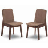 Kensington Dining Chair Beech Frame  Chic Linen Fabric with Walnut Finish(2 Chairs)