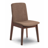 Kensington Dining Chair Beech Frame  Chic Linen Fabric with Walnut Finish(2 Chairs)