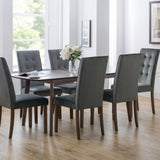 Kensington Extend. Dining Table Beech Frame Walnut & Madrid Dining Chair Grey Velvet(6 Chairs)