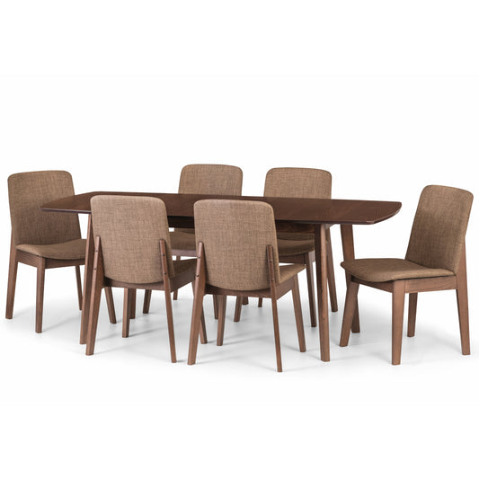 Kensington Extend. Dining Table & Kensington Chair Beech Frame Walnut Finish