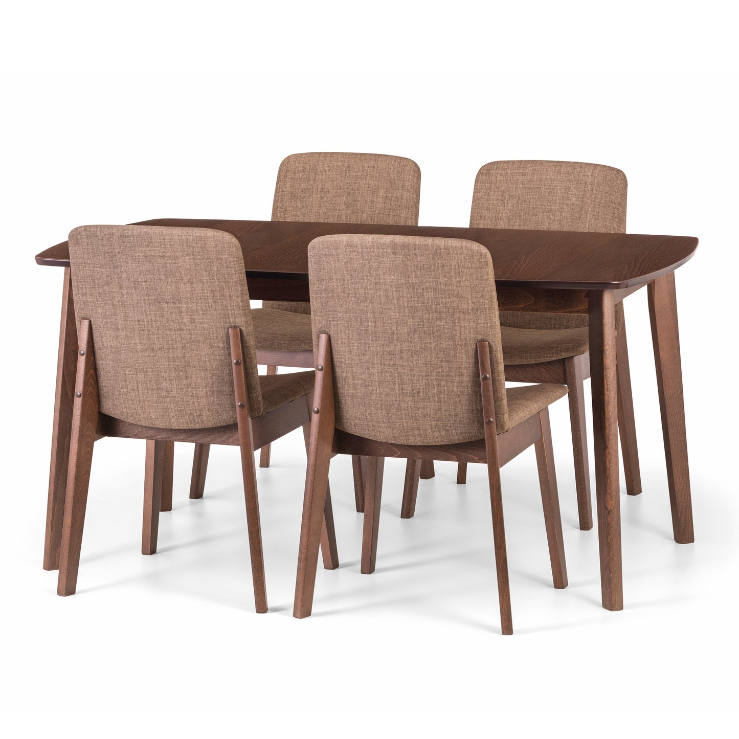 Kensington Extend. Dining Table & Kensington Chair Beech Frame Walnut Finish