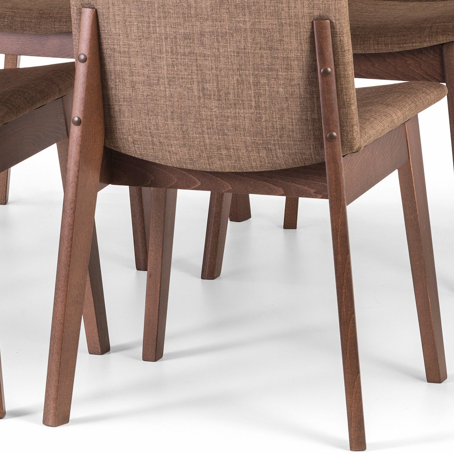 Chelsea Glass Dining Table & Kensington Dining Chair Beech Frame Walnut Finish(4 Chairs)