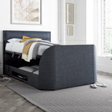 Kirkby / Kirkley TV Ottoman Bed in Pendle Slate Fabric