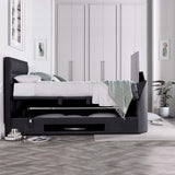 Kirkby / Kirkley TV Ottoman Bed in Pendle Slate Fabric