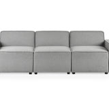 Lago Combination 3 Seater Grey Linen Sofa with Arms