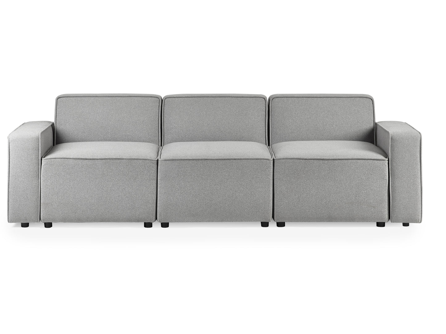 Lago Combination 3 Seater Grey Linen Sofa with Arms