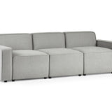 Lago Combination 3 Seater Grey Linen Sofa with Arms